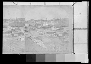 Main St. after the January 13, 1874 fire, looking north to Felchville from the top of the Odd Fellows’ Hall (IOOF)