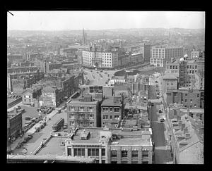 View of a city from above, possibly Boston
