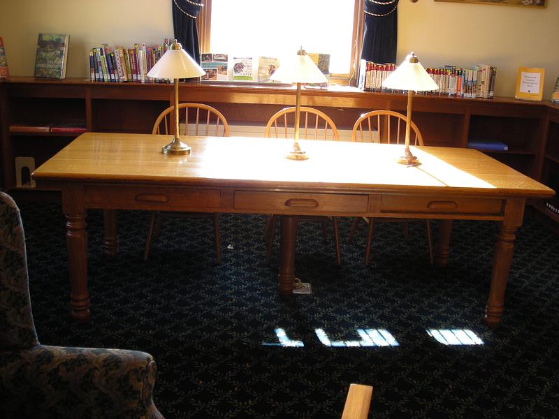 American golden oak library table