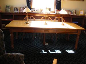 American golden oak library table