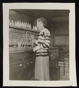 Young woman in chemistry lab