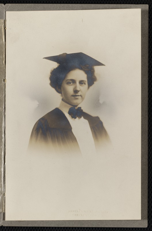 Unidentified woman in graduation attire