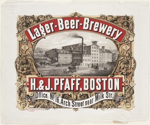 Lager - beer - brewery, H. & J. Pfaff, Boston