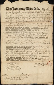 Barnabas Rhodes indentured to apprentice with Joseph Rice of Marlborough, 13 January 1741