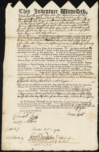Peter Grace indentured to apprentice with Thomas Reed of Woburn, 2 February 1742