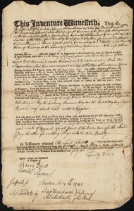 Richard Hewes indentured to apprentice with Timothy Winn of Reading, 14 May 1742