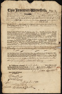 Richard Whitcomb indentured to apprentice with John Lawrence of Woburn, 2 June 1742