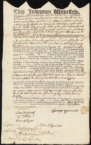 John Gillings indentured to apprentice with Ebenezer Edmunds of Dudley, 6 April 1743