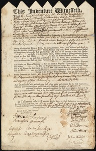 Elizabeth Peck indentured to apprentice with Robert Keith of Bridgewater, 29 June 1743