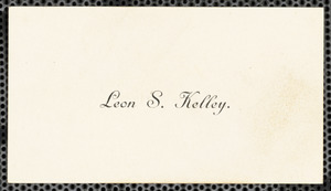 Kelley, Leon S., 1909