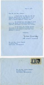 Letter correspondence from Joan Kennedy, July, 9, 1964