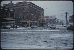 Davis Square in winter
