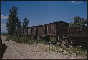 Train cars, likely Nevada City, Montana