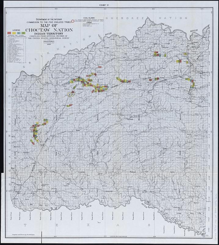 Map of Choctaw Nation, Indian Territory