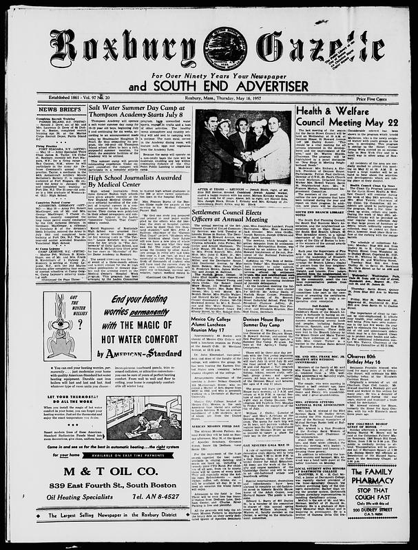 Roxbury Gazette And South End Advertiser, May 16, 1957 - Digital ...