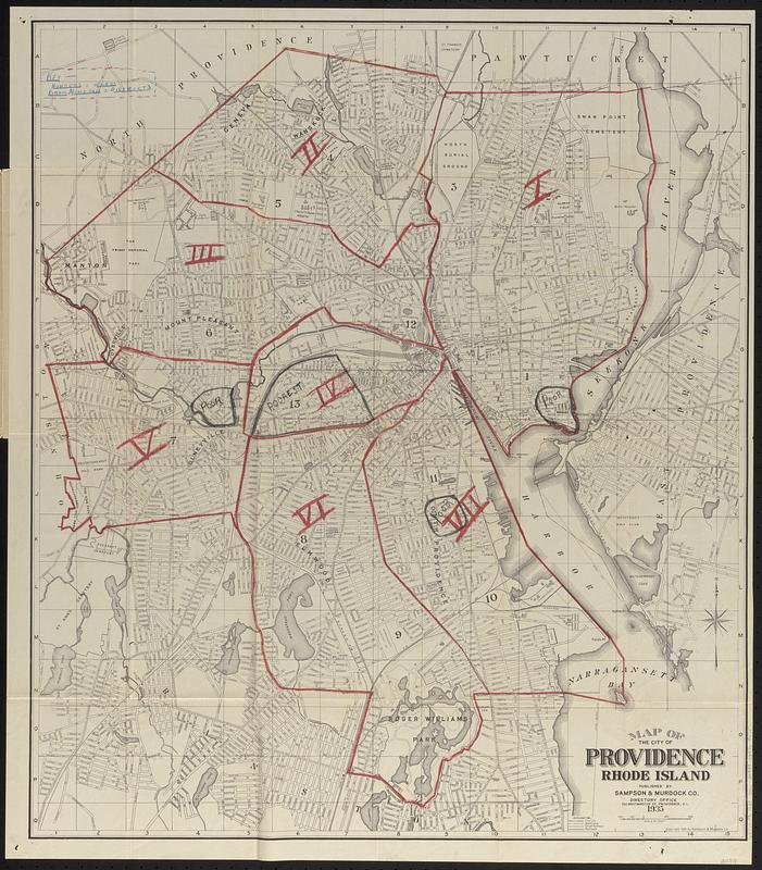 Map of the city of Providence, Rhode Island