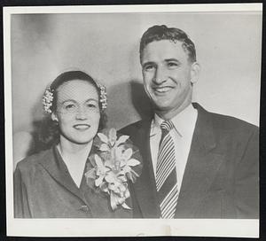 The Pitcher Takes a Bride-Bob Schultz, who won 25 games at Nashville last year and thus was promoted to the Chicago Cubs, yesterday married Blanche McPherson of Nashville, herself an outstanding athlete in amateur basketball circles.