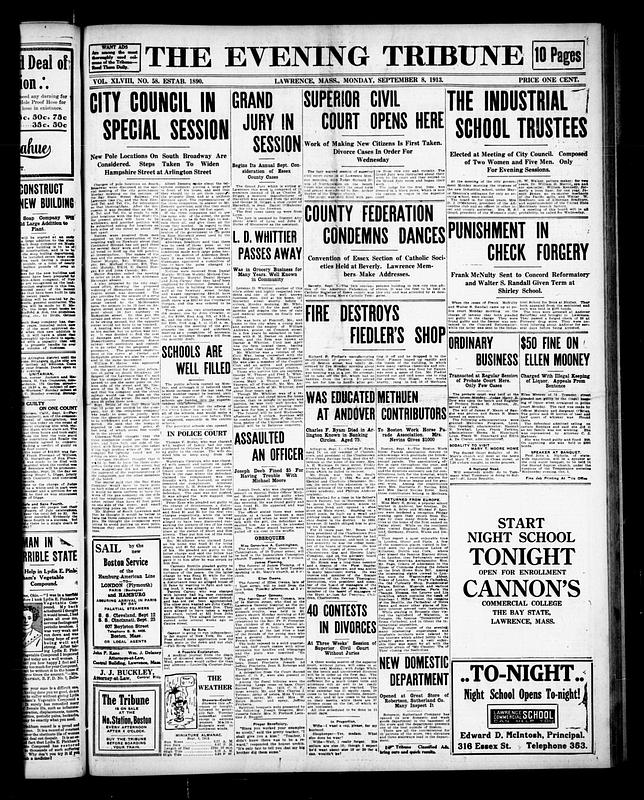 The Evening Tribune. September 08, 1913 - Digital Commonwealth