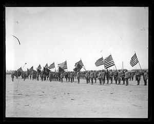 Yankee Division in review at Camp Devens after service in Germany