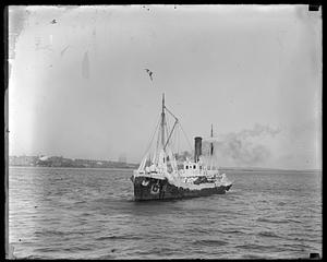 Ice covered fishing boat
