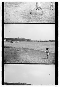 Group portraits near pond or beach