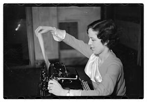 Miss Mabel Goguem typewriter demonstration
