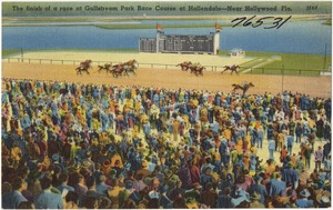 The finish of a race at Gulfstream Park Race Course at Hallendale- Near Hollywood, Fla.