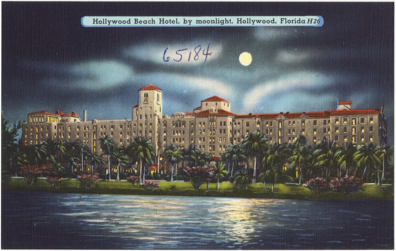 Hollywood Beach Hotel, by moonlight, Hollywood, Florida