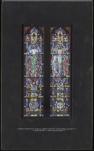 Design for aisle window, Saint Mark's Episcopal Church, Leominster, Massachusetts. This do in rememberance of me, greater love hath no man than this