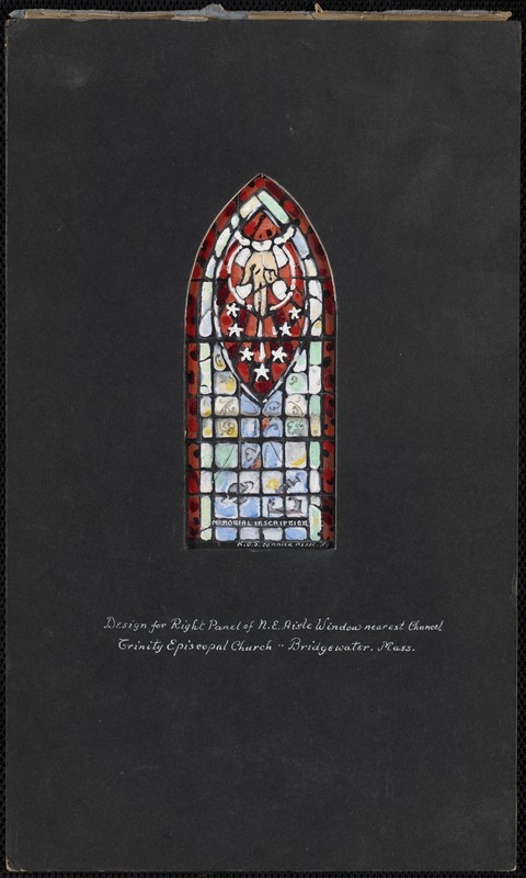 Design for right panel of N.E. aisle window nearest chancel, Trinity Episcopal Church, Bridgewater, Mass.