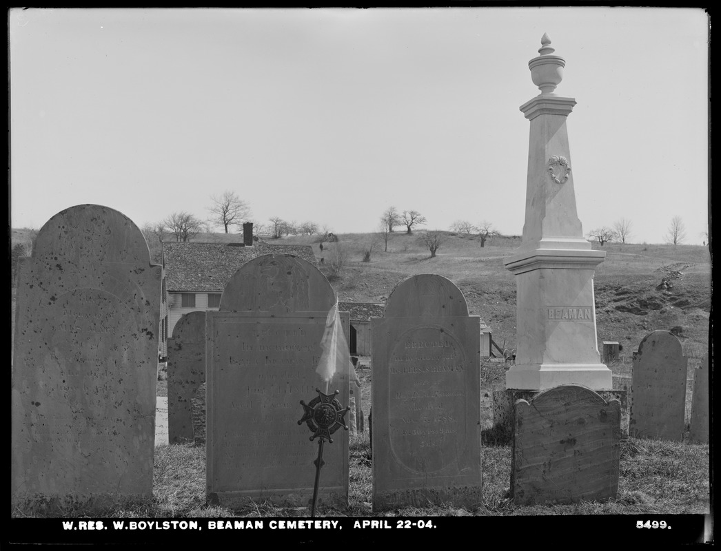 Wachusett Reservoir, Beaman Cemetery, West Boylston, Mass., Apr. 22, 1904