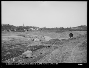 Wachusett Reservoir, Stillwater Arch and slope paving, Oakdale, West Boylston, Mass., Apr. 22, 1904