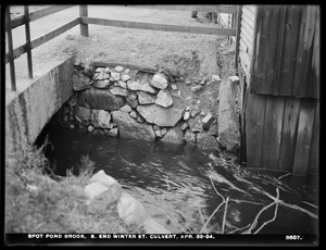 Distribution Department, Spot Pond Brook, Winter Street culvert, southerly end, Malden, Mass., Apr. 30, 1904