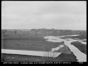 Distribution Department, Spot Pond Brook, flooded area north of Rubber Factory, west of Railroad, Malden; Melrose, Mass., Apr. 30, 1904