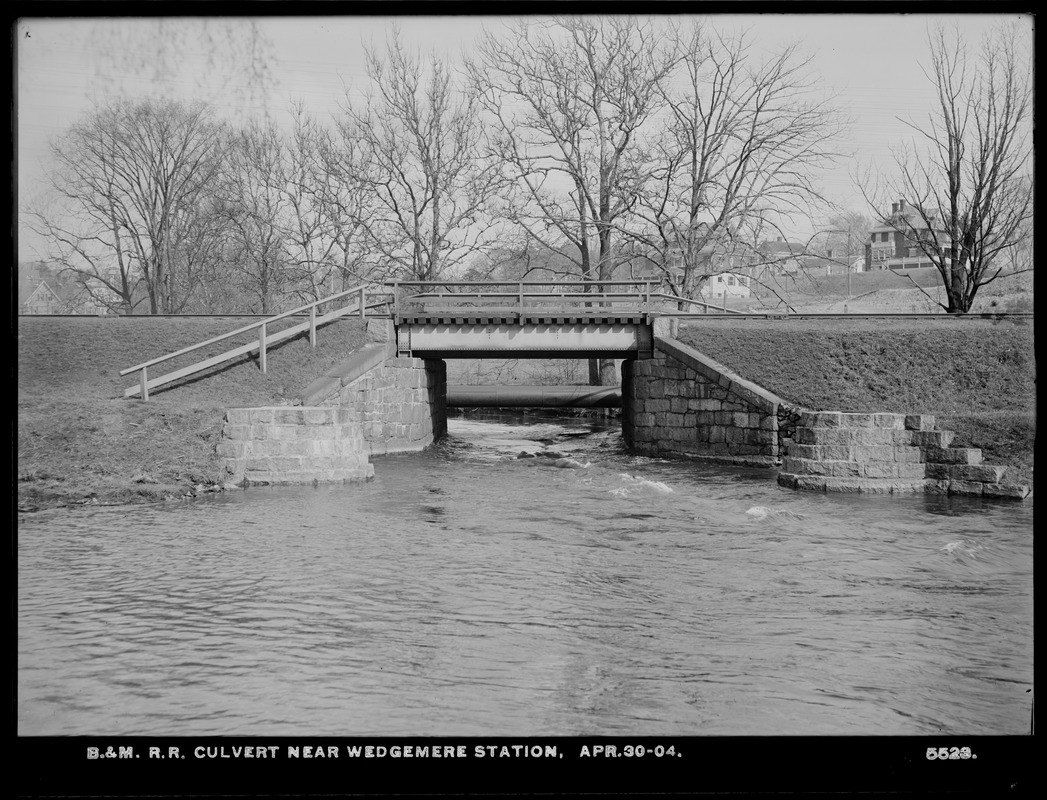 Distribution Department, Boston & Maine Railroad culvert, near Wedgemere Station, Winchester, Mass., Apr. 30, 1904