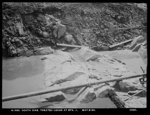 Wachusett Reservoir, South Dike, treated ledge at station 4, Boylston; Clinton, Mass., May 2, 1902