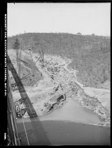 Wachusett Dam, excavating waste channel, Clinton, Mass., May 2, 1902