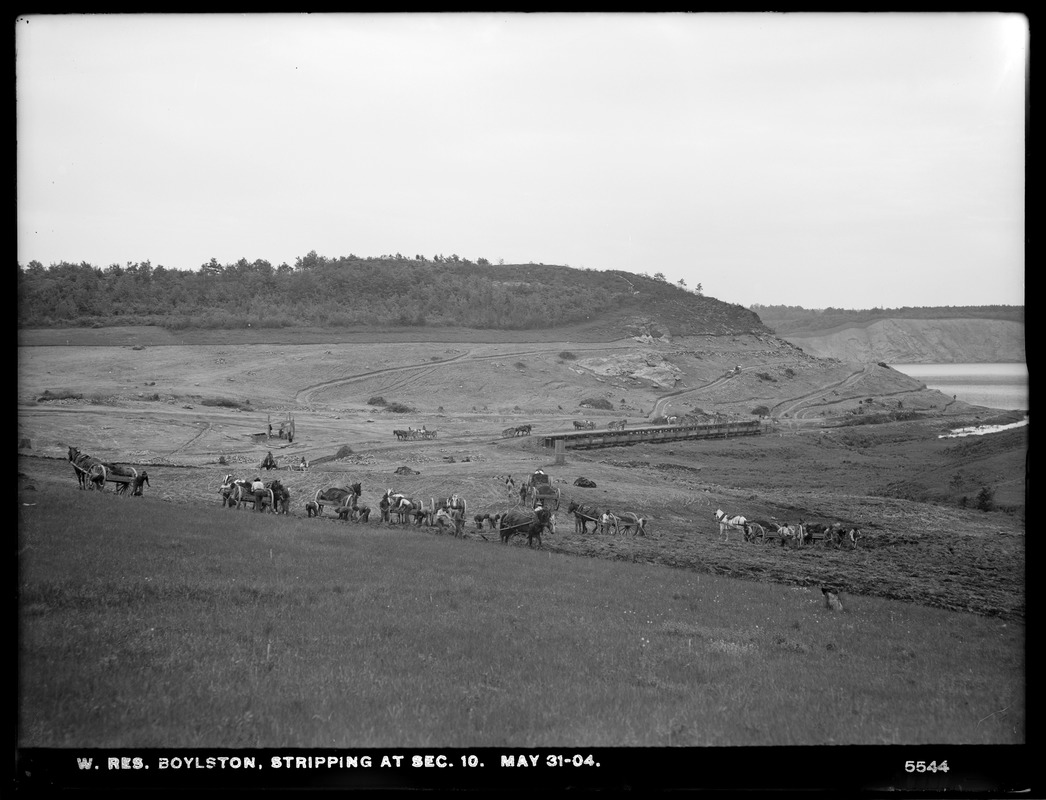 Wachusett Reservoir, stripping soil, Section 10, Boylston, Mass., May 31, 1904