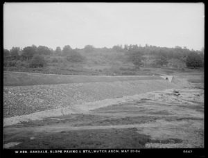 Wachusett Reservoir, slope paving and Stillwater Arch, Oakdale, West Boylston, Mass., May 31, 1904