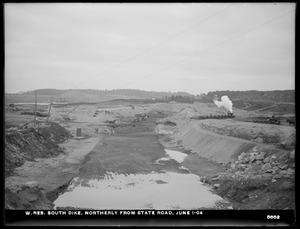 Wachusett Reservoir, South Dike, northerly from State Road, Boylston; Clinton, Mass., Jun. 1, 1904