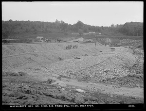 Wachusett Reservoir, South Dike, southeasterly from station 11+25, Boylston; Clinton, Mass., Jul. 5, 1904