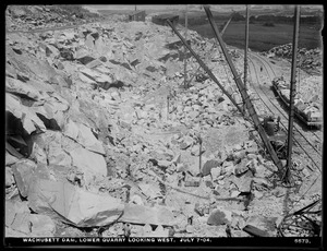 Wachusett Dam, lower quarry, looking west, Boylston, Mass., Jul. 7, 1904