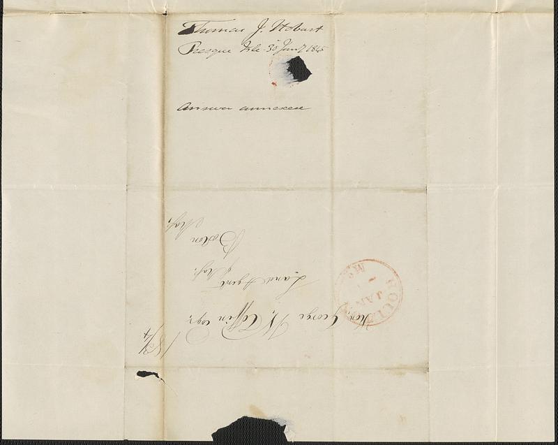 Thomas Hobart to George Coffin, 30 January 1845 - Digital Commonwealth