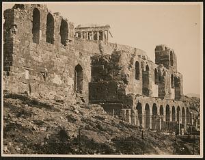 Athens. The Theatre of Herods at the base of the Acropolis from the outside