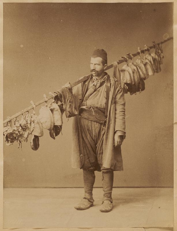 Studio portrait of meat trader