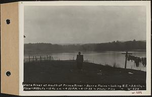 Ware River at mouth of Prince River, Barre Plains, looking northeast, drainage area = 117 square miles, flow = 1450 cubic feet per second = 12.4 cubic feet per second per square mile, Barre, Mass., 4:20 PM, Apr. 17, 1933