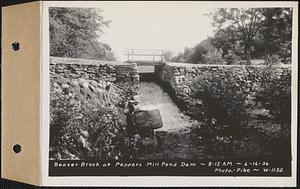 Beaver Brook at Pepper's mill pond dam, Ware, Mass., 8:15 AM, Jun. 16, 1936
