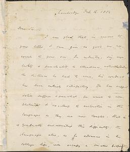 Letter from James Walker to John D. Long, February 16, 1854