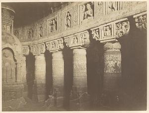 Right side of the nave, Cave XIX, Ajanta