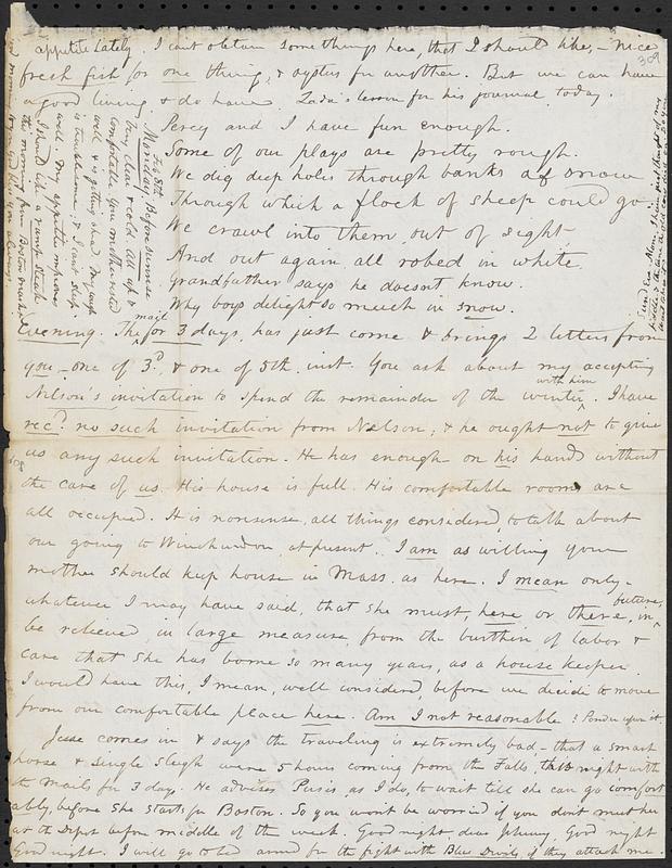 Letter from Zadoc Long to John D. Long, February 6, 1869